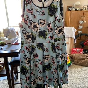 Blue floral formal dress